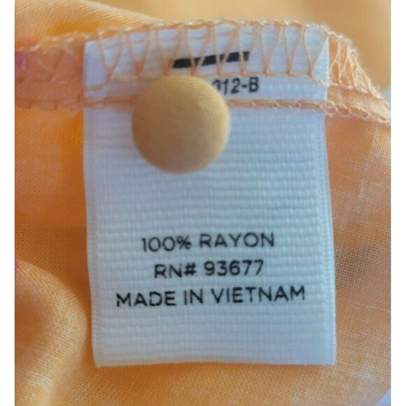 Stylus Women's Short Sleeve Striped Blouse Top Tangerine/Light Orange Size XL - Picture 5 of 6